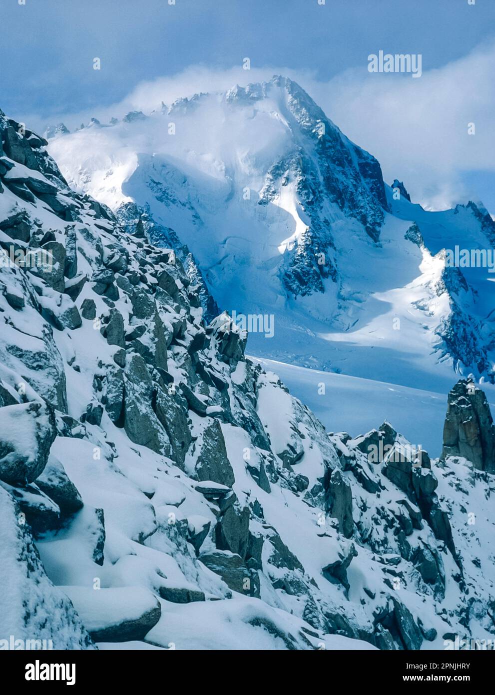 Aiguille Du Chardonnet as seen from the Chamonix to Zermatt Haute Route Stock Photo