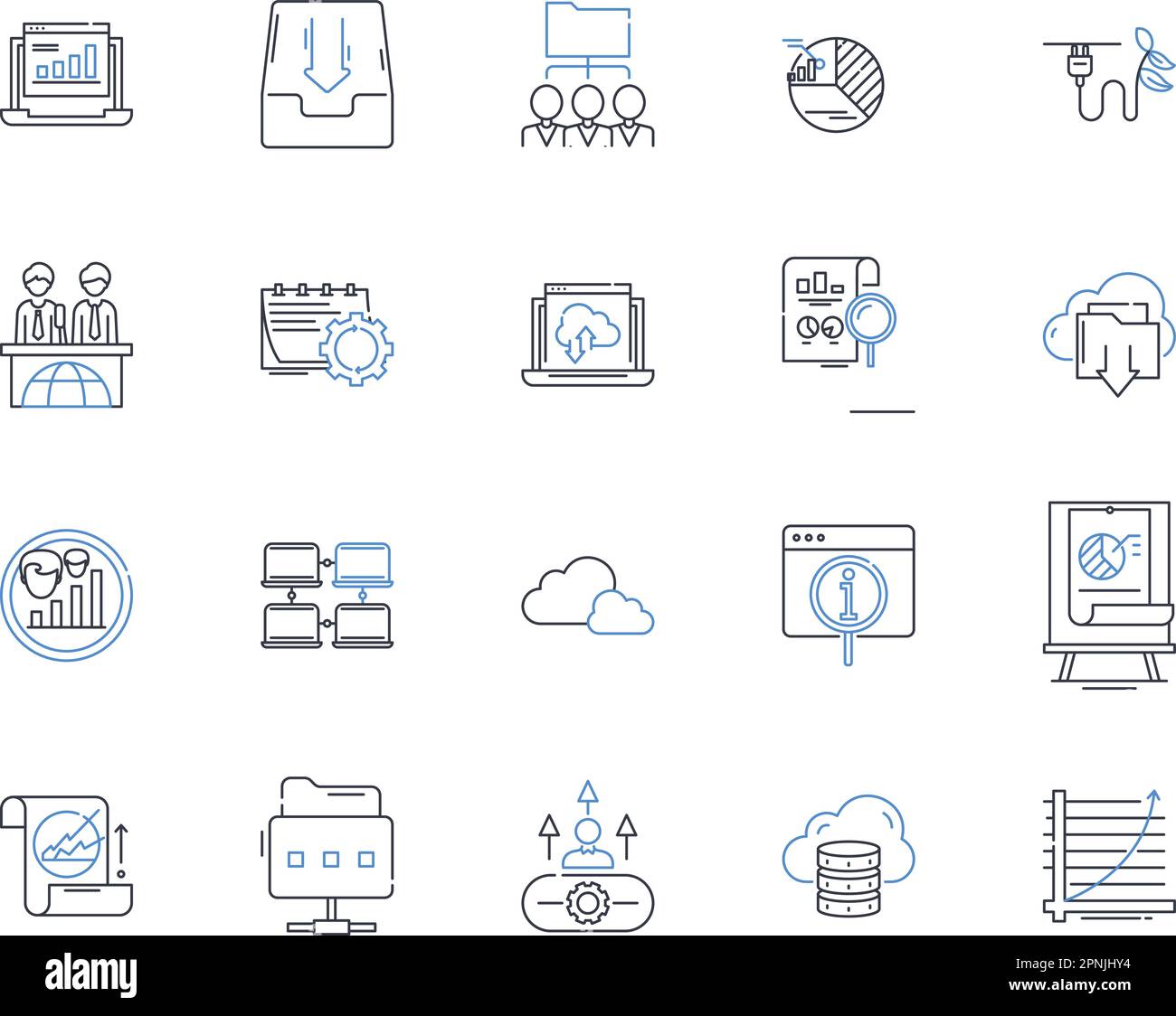 Mobile computing line icons collection. Smartph, Tablet, Laptop, Mobile, Wireless, Bluetooth, Internet vector and linear illustration. Android,iOS,App Stock Vector