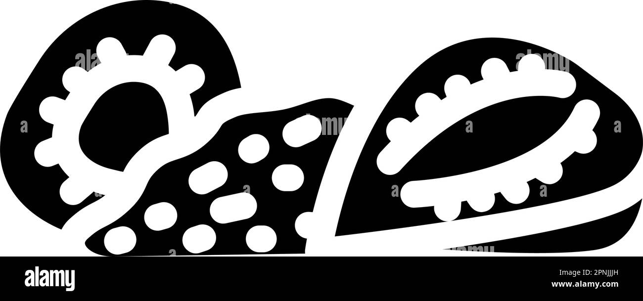 strawberry dried fruit glyph icon vector illustration Stock Vector