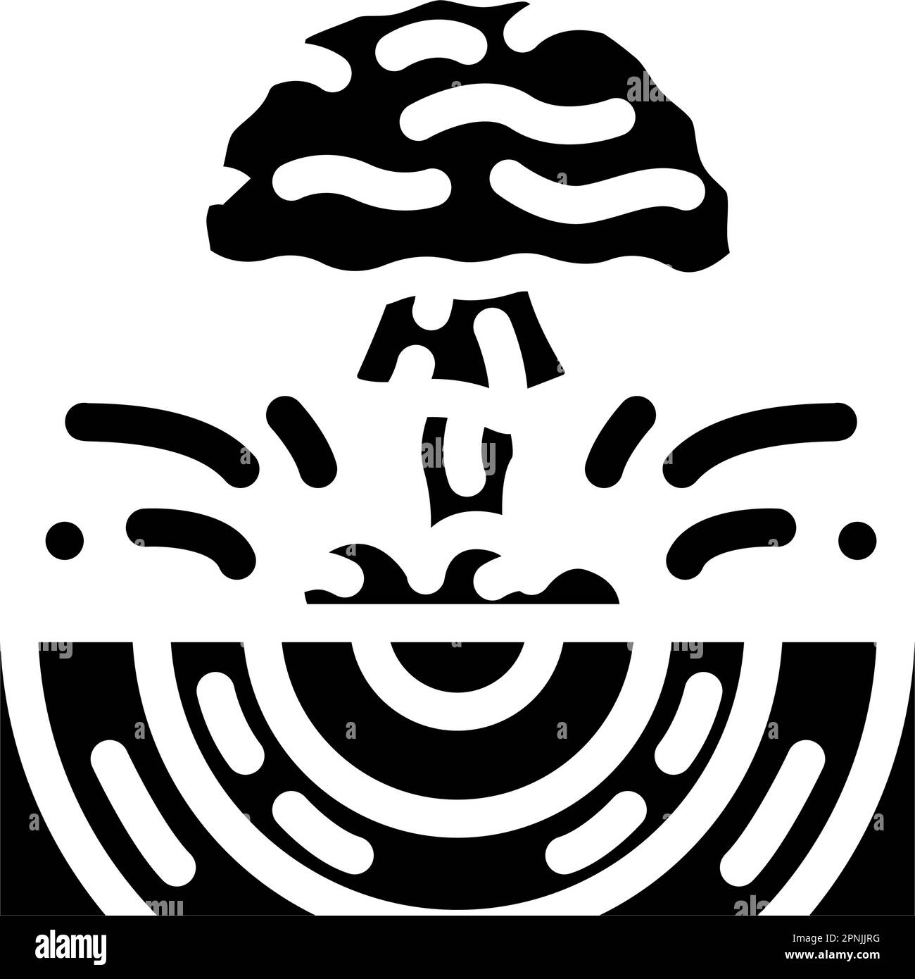 explosion earthquake disaster glyph icon vector illustration Stock Vector