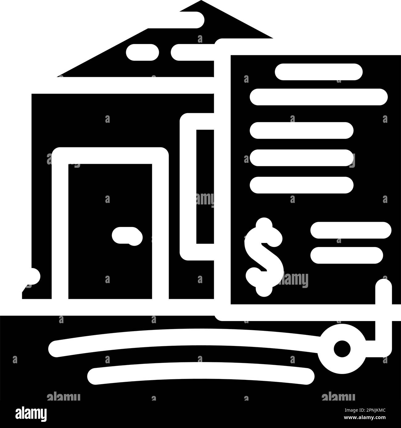 house earthquake accident insurance glyph icon vector illustration Stock Vector