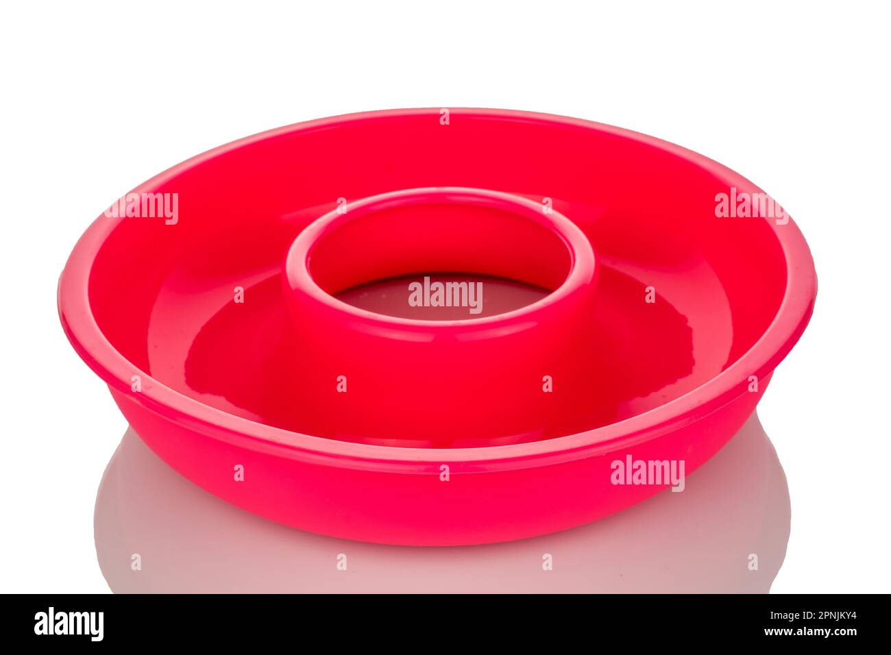 One silicone baking mold, macro, isolated on white background. Stock Photo