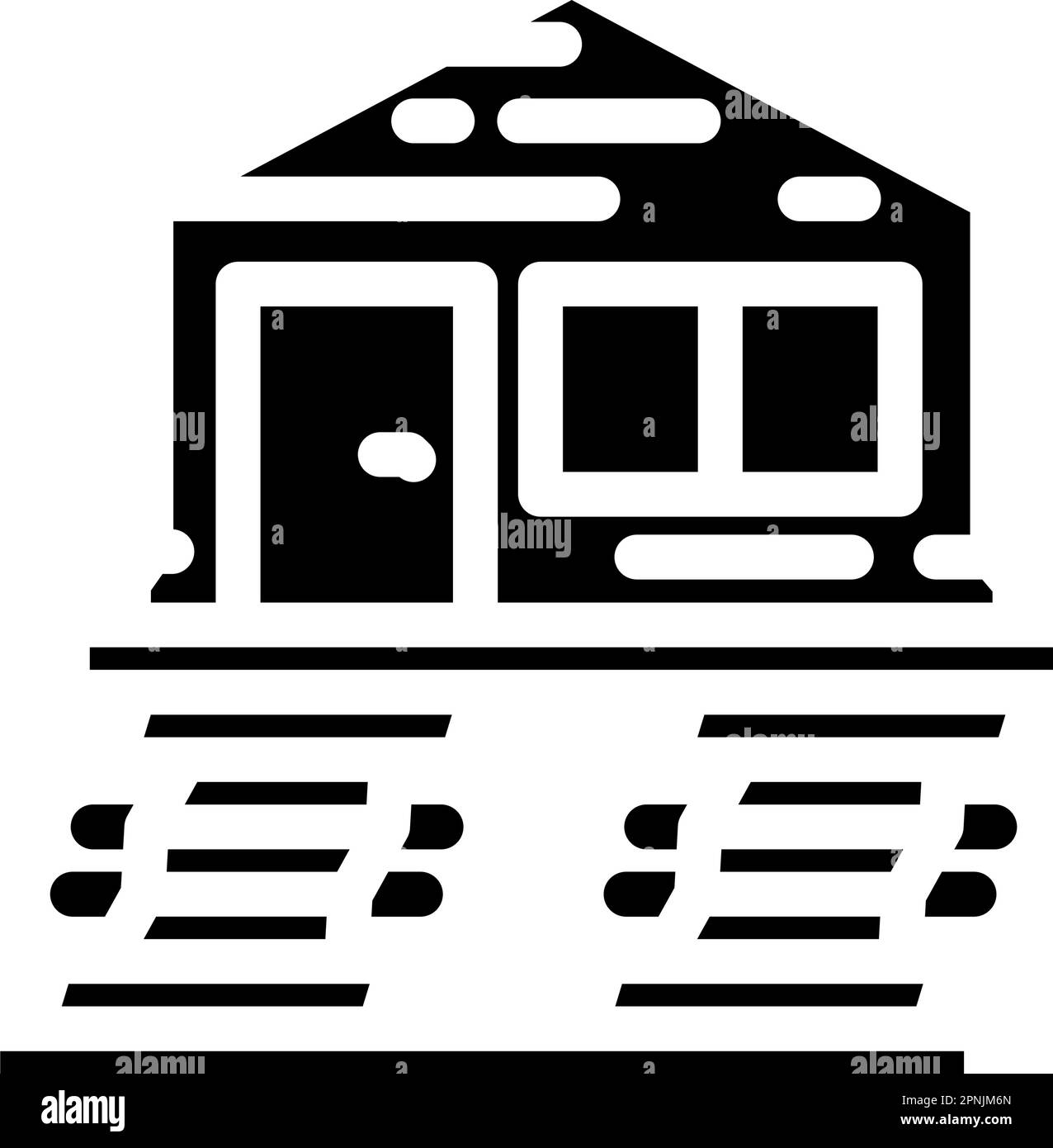house protect earthquake glyph icon vector illustration Stock Vector