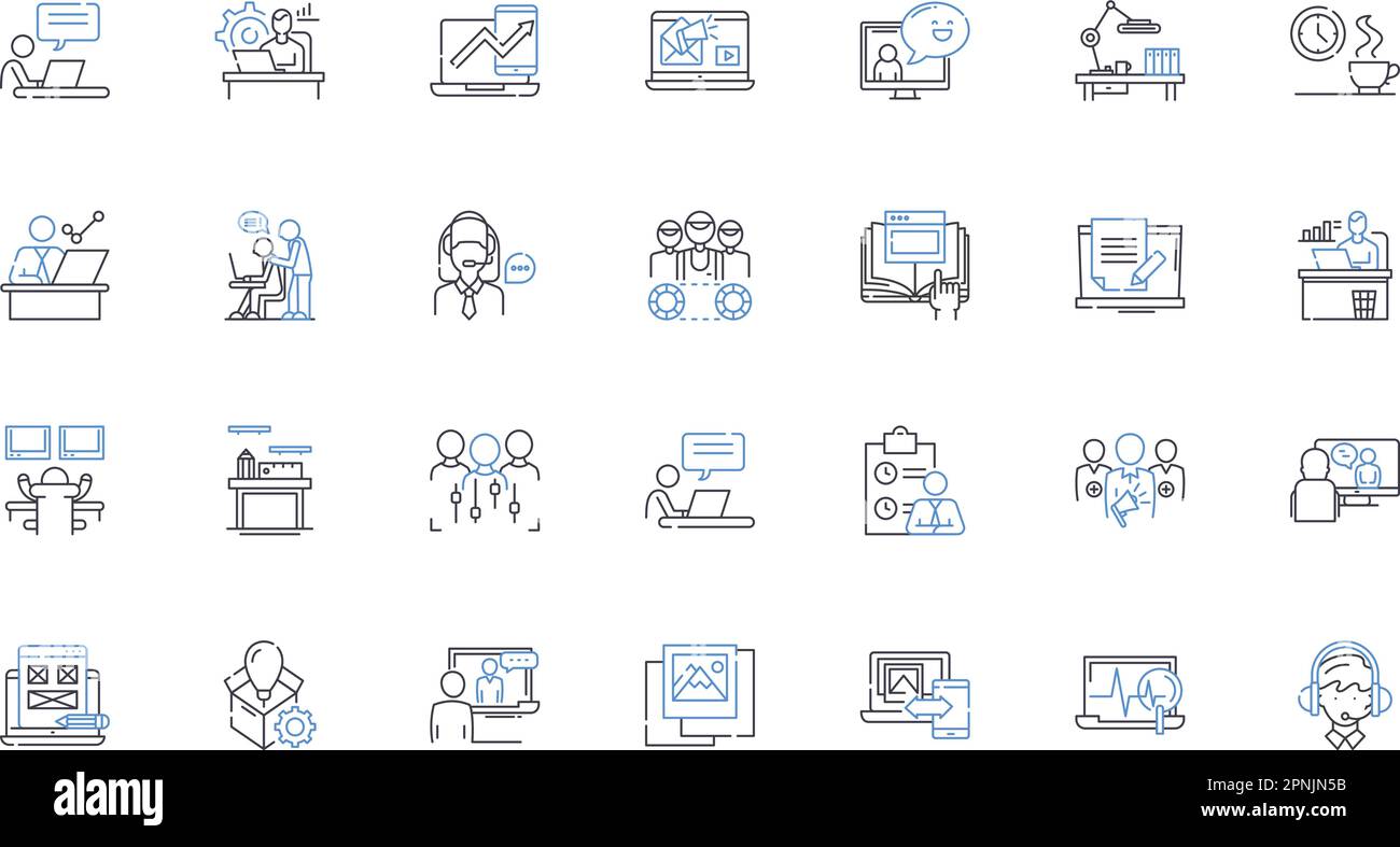 Career Hub line icons collection. Professional, Nerking, Development
