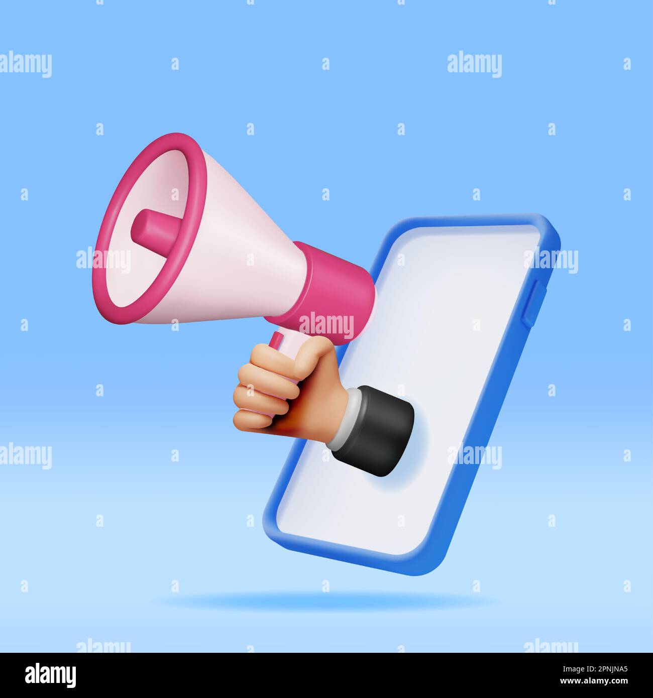 3D Megaphone in Smartphone Stock Vector Image & Art Alamy