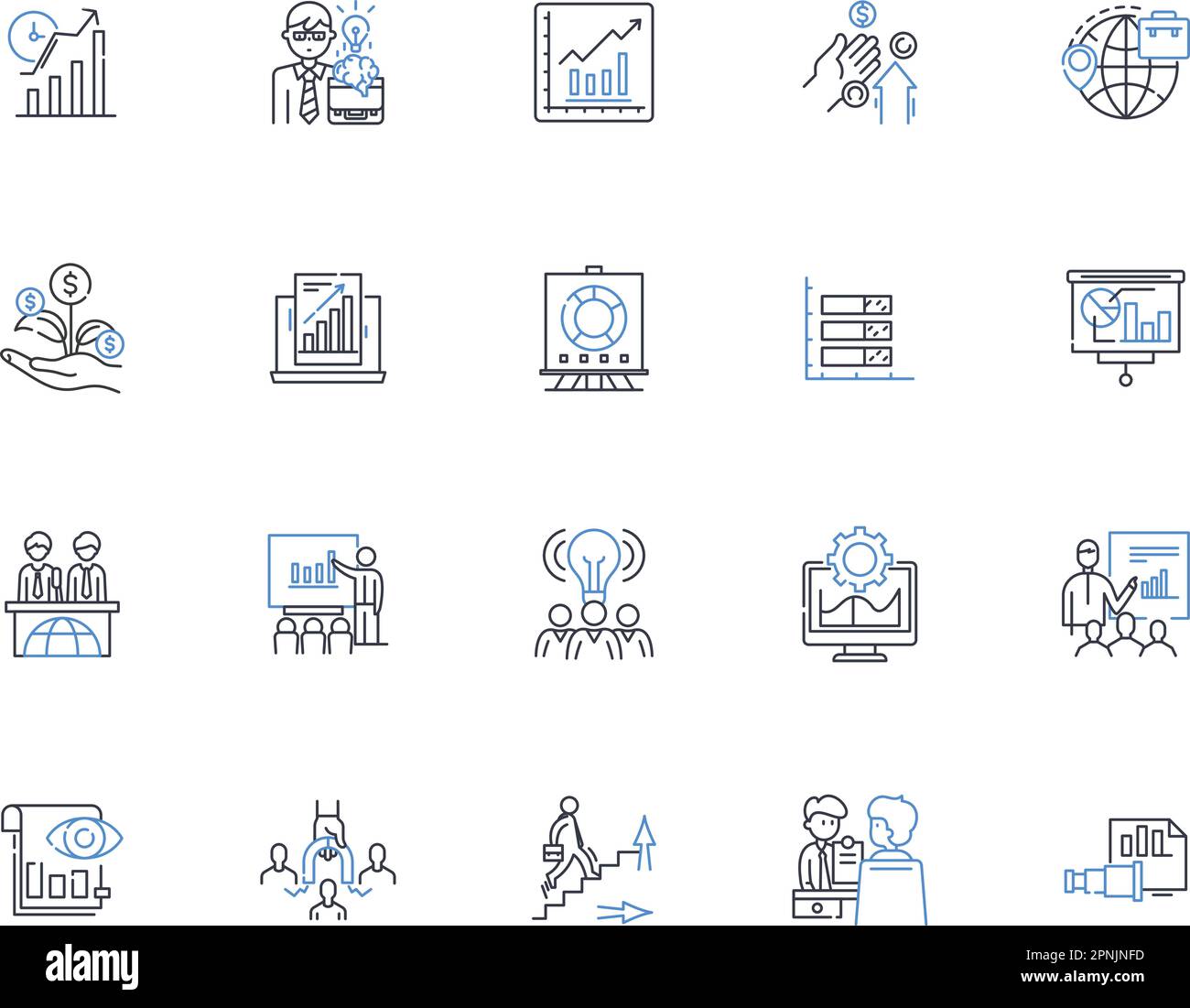Amplification line icons collection. Boost, Loudness, Enlarge, Enhancement, Augmentation, Intensify, Magnify vector and linear illustration Stock Vector