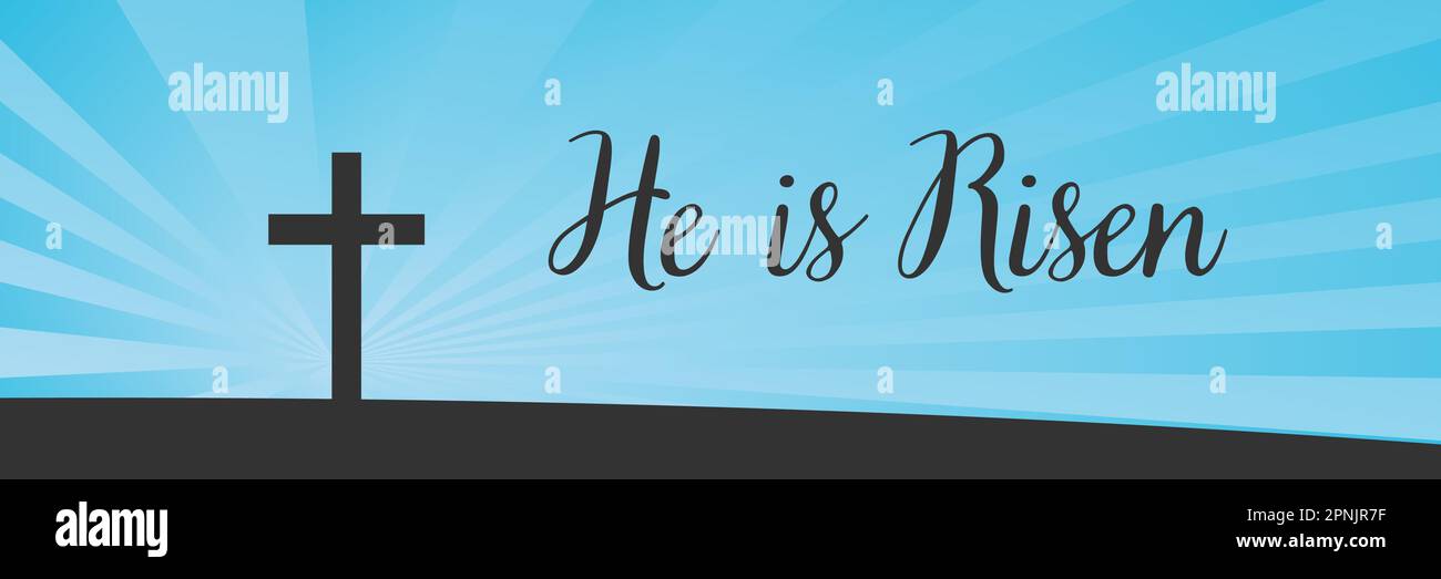 He is risen. Easter banner background. Vector illustration Stock Vector