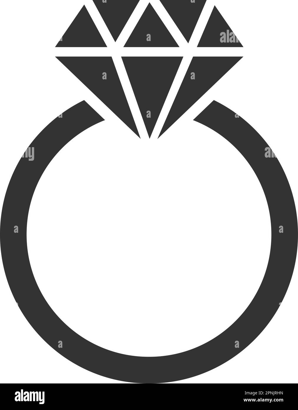 Wedding ring black icon in flat style. Marriage concept, linked