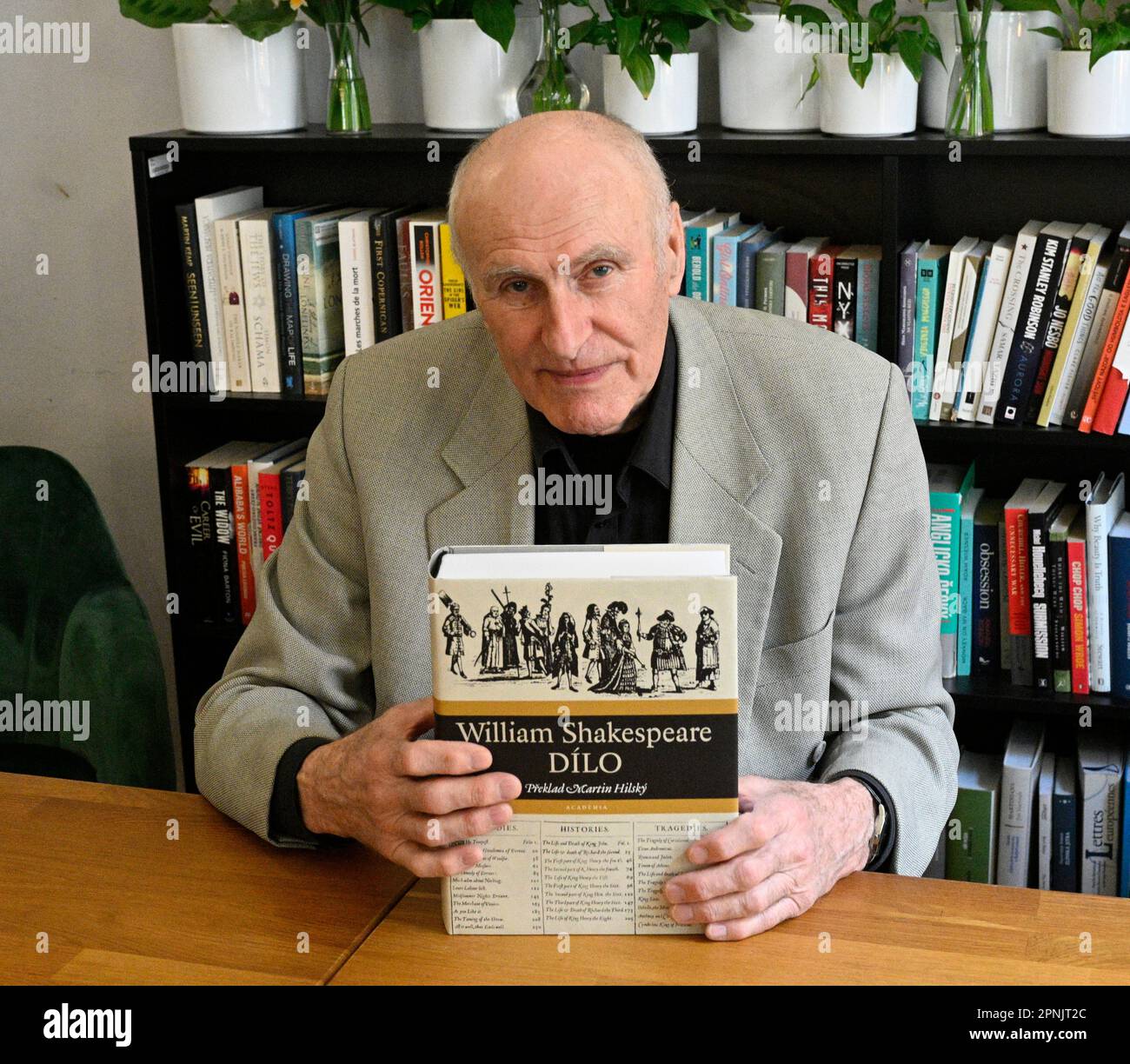 Prague, Czech Republic. 19th Apr, 2023. Translator and English