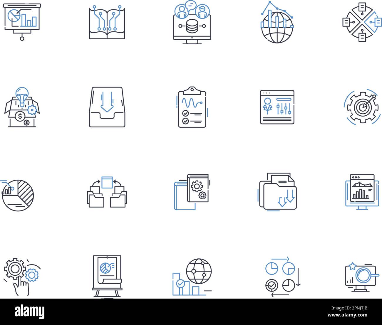 evidence line icons collection. Proof, Testimony, Exhibit, Substantiate, Demonstrate, Validate, Support vector and linear illustration. Corroborate Stock Vector
