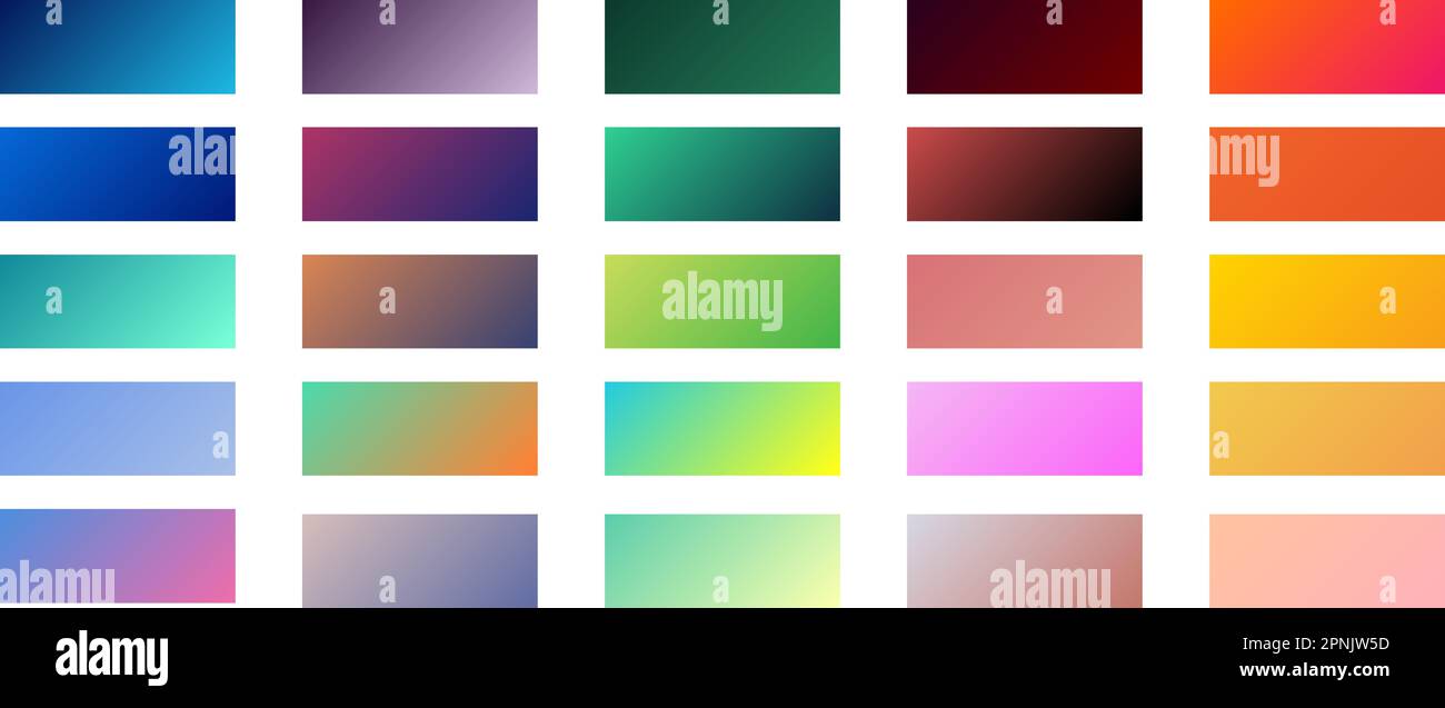 Gradient plate set. Color bright palette texture collection. Vector background Stock Vector