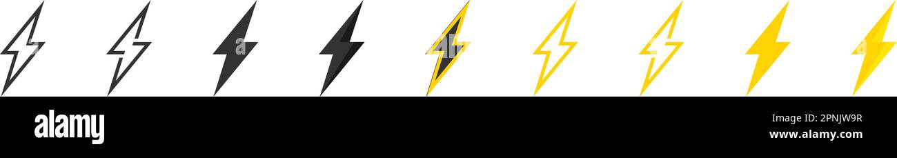 Cartoon cloud lightning bolt symbol hi-res stock photography and images ...