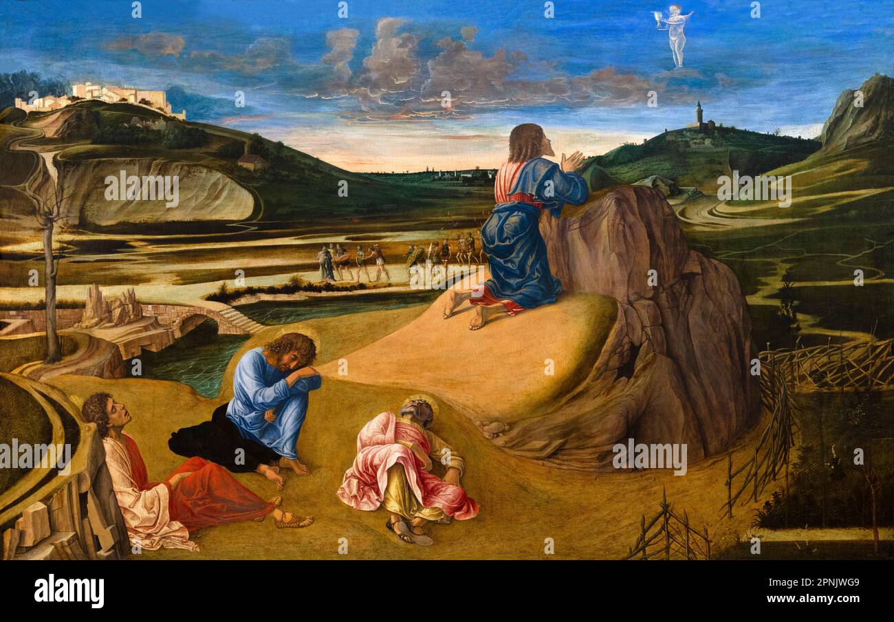 The Agony in the Garden, Giovanni Bellini, circa 1465, Stock Photo