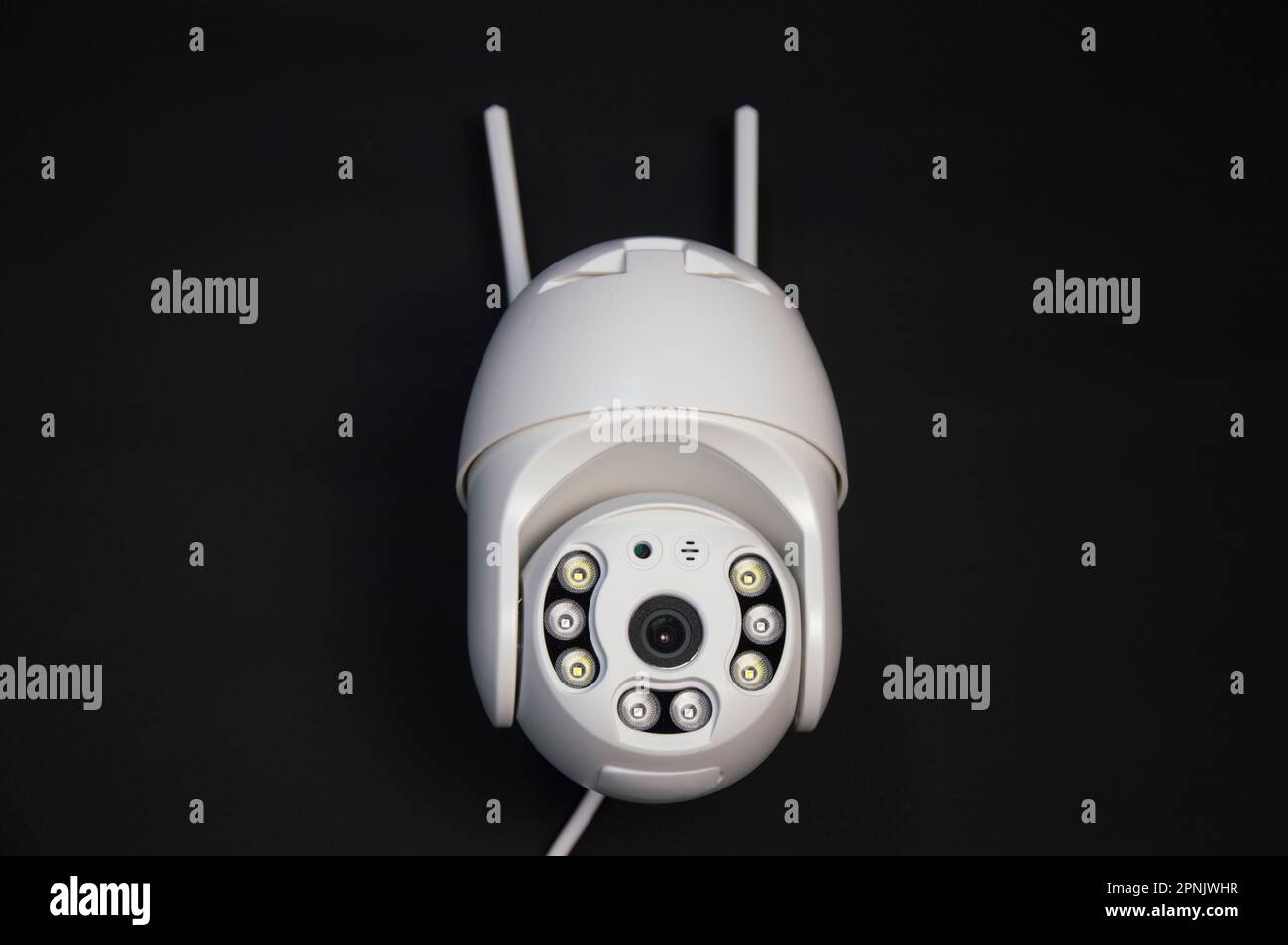 White IP camera over a black background Stock Photo