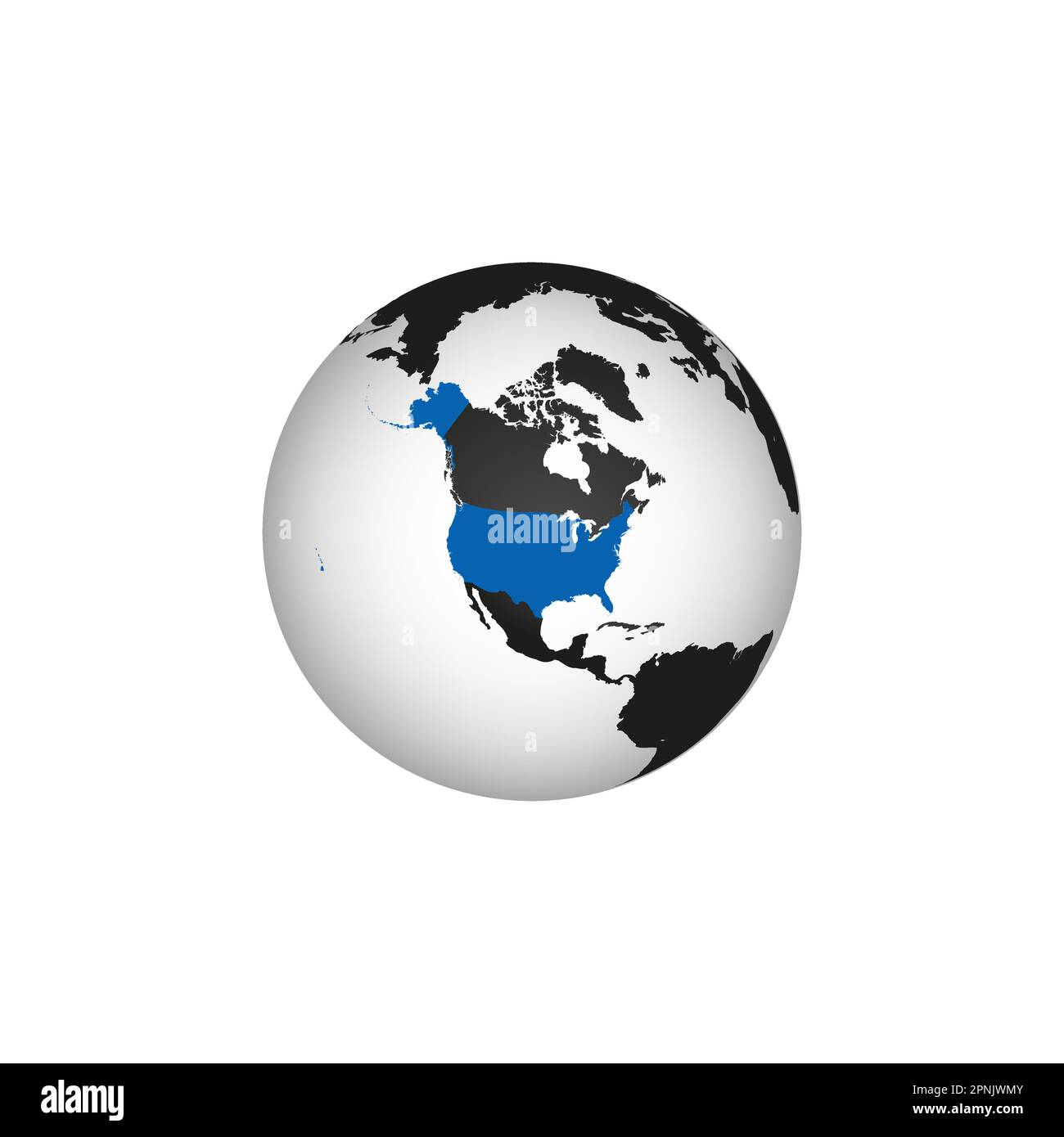 USA map on Earth globe America - Usa Map On Earth Globe America 3d Icon United States Of American Vector Illustration For Web Design 2PNJWMY 