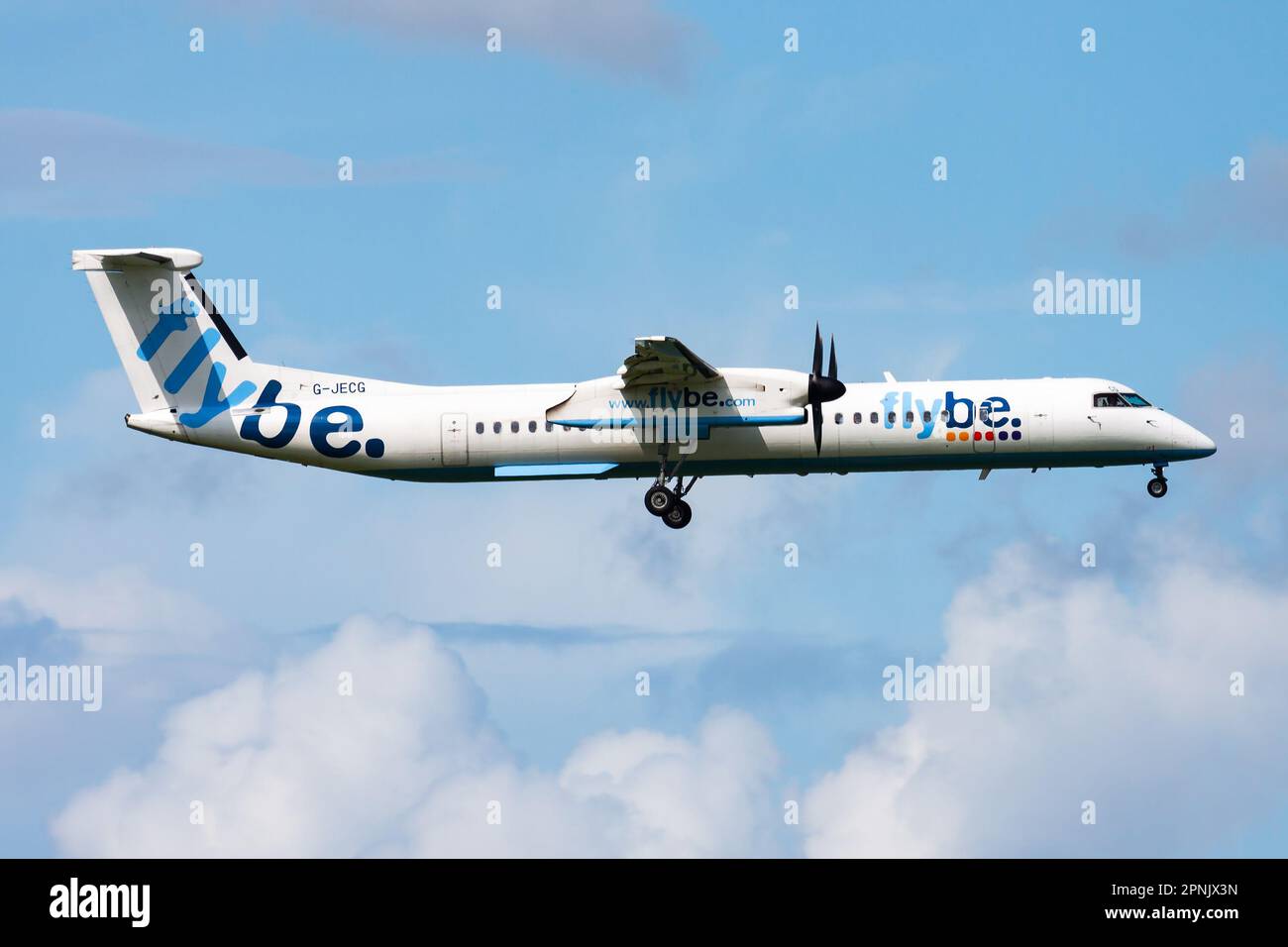 Amsterdam, Netherlands - August 15, 2014: Flybe passenger plane at airport. Schedule flight travel. Aviation and aircraft. Air transport. Global inter Stock Photo