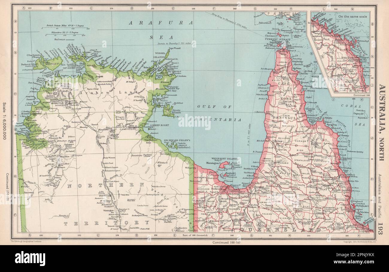 Vintage Gulf Of Carpentaria Map