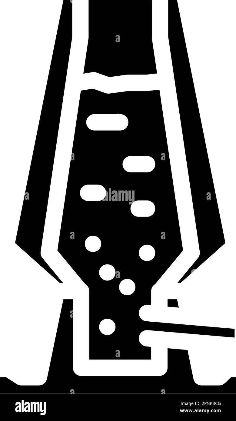 blast furnace steel production glyph icon vector illustration Stock Vector