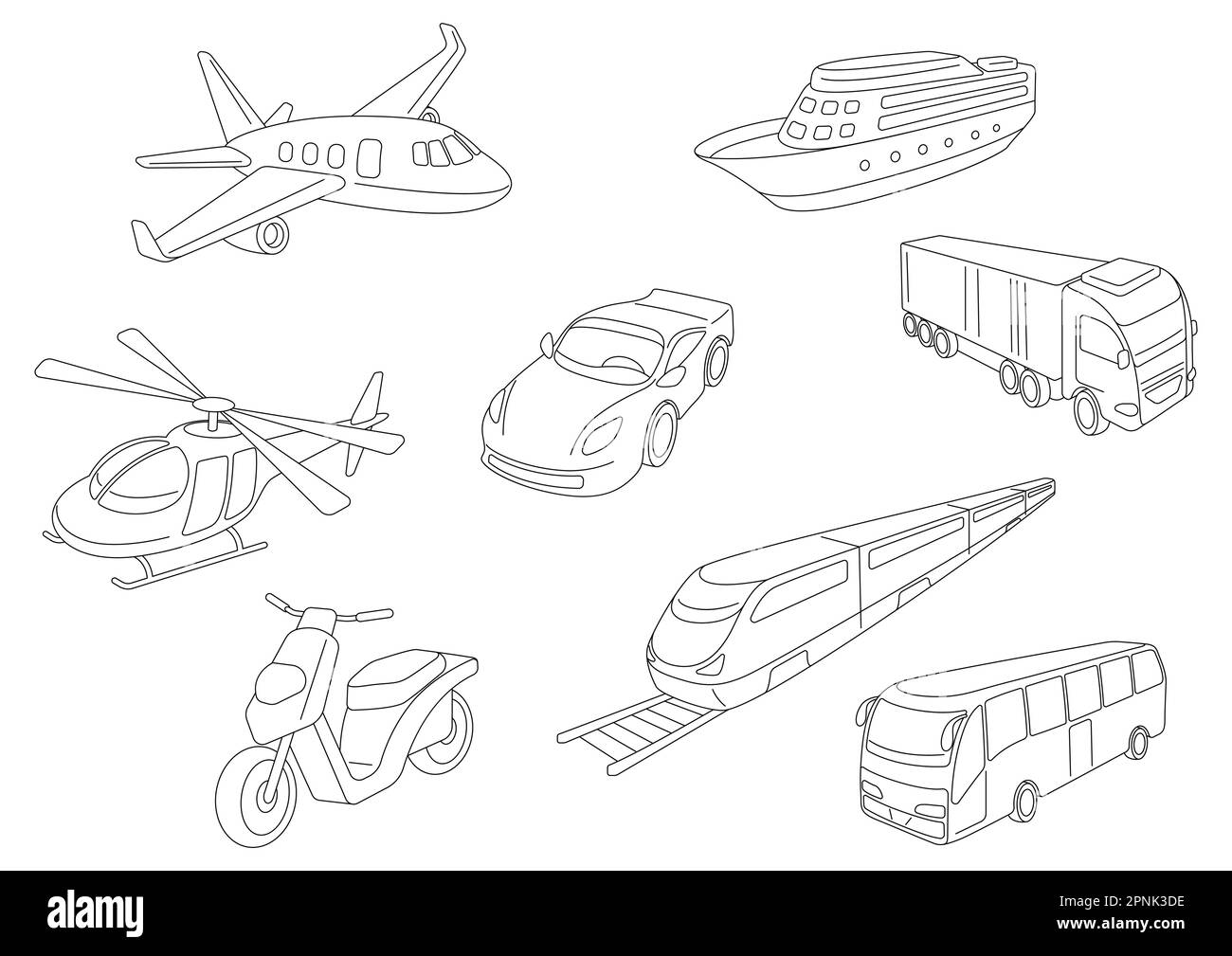 Transportation set of objects. Business or industrial images. Stock Vector