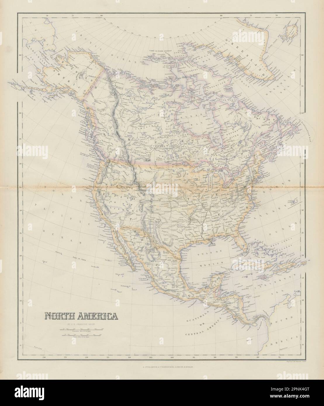 North America. New California. Native America tribes. SWANSTON 1860 old map Stock Photo