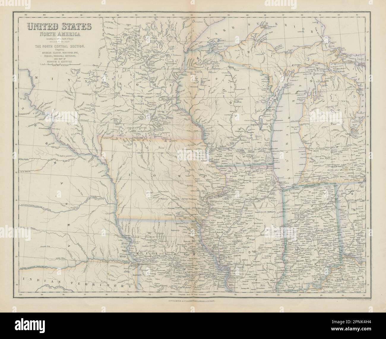 Nebraska territory map hi res stock - United States Midwest Minnisota Sic Territory Minnesota Swanston 1860 Map 2PNK4H4 
