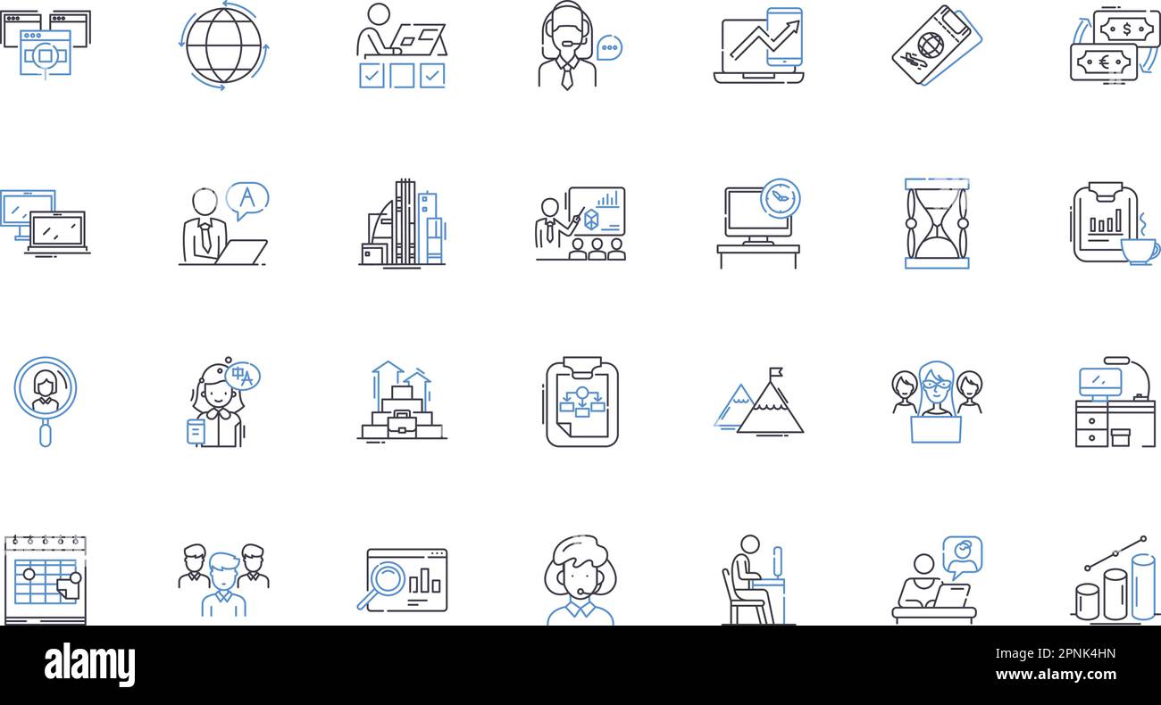 Firm workspaces line icons collection. Collaboration, Nerking ...