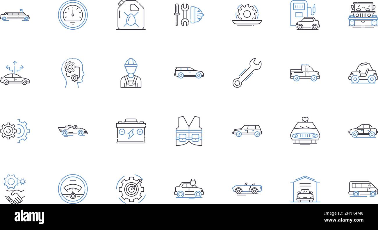 Complaints department line icons collection. Grievances, Feedback, Dissatisfaction, Issues, Concerns, Problems, Dissent vector and linear illustration Stock Vector