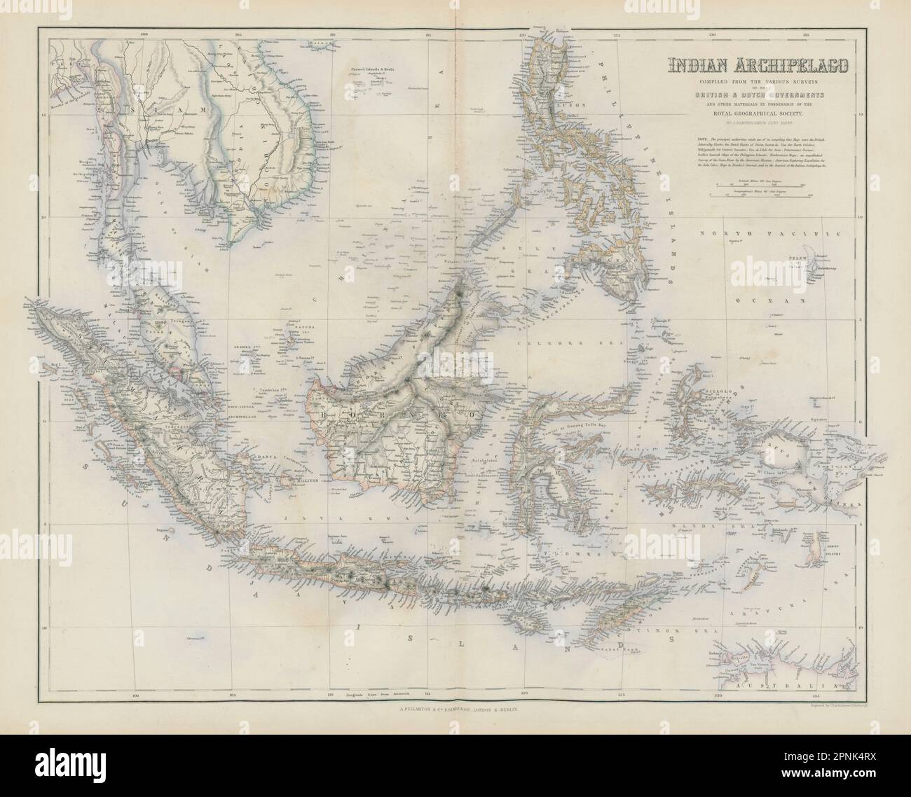 Indian Archipelago. East Indies Indonesia Philippines Malaysia SWANSTON 1860 map Stock Photo