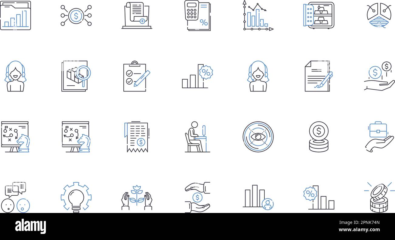 Capital Allocation line icons collection. Prioritization, Optimization, Appropriation, Utilization, Rationalization, Allocation, Budgeting vector and Stock Vector