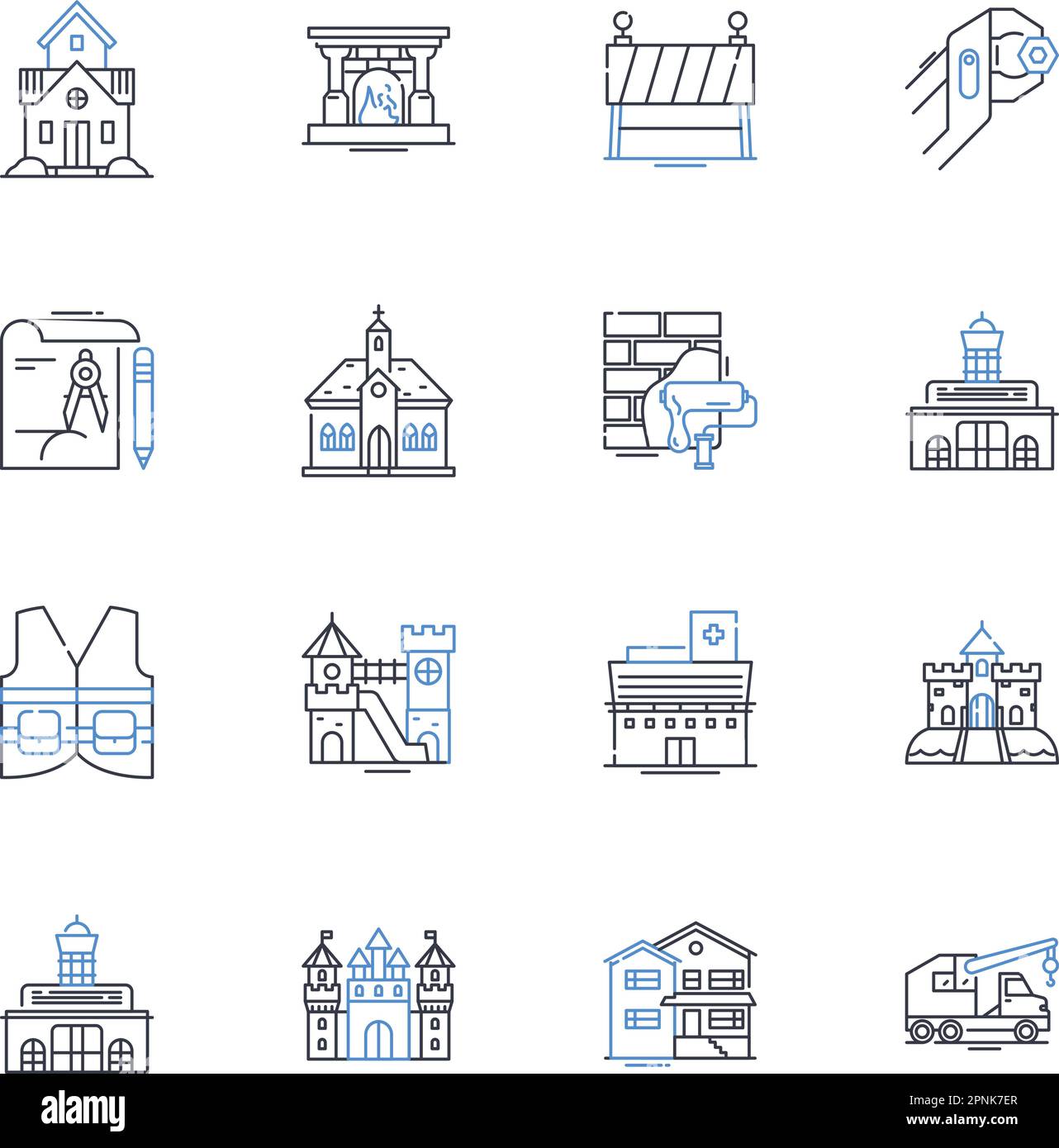 HVAC design line icons collection. Ventilation, Heating, Cooling, Airflow, Ducrk, Filtration
