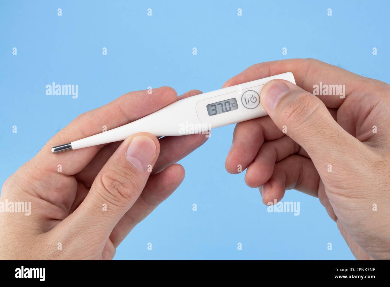 Digital thermometer showing high temperature Stock Photo - Alamy