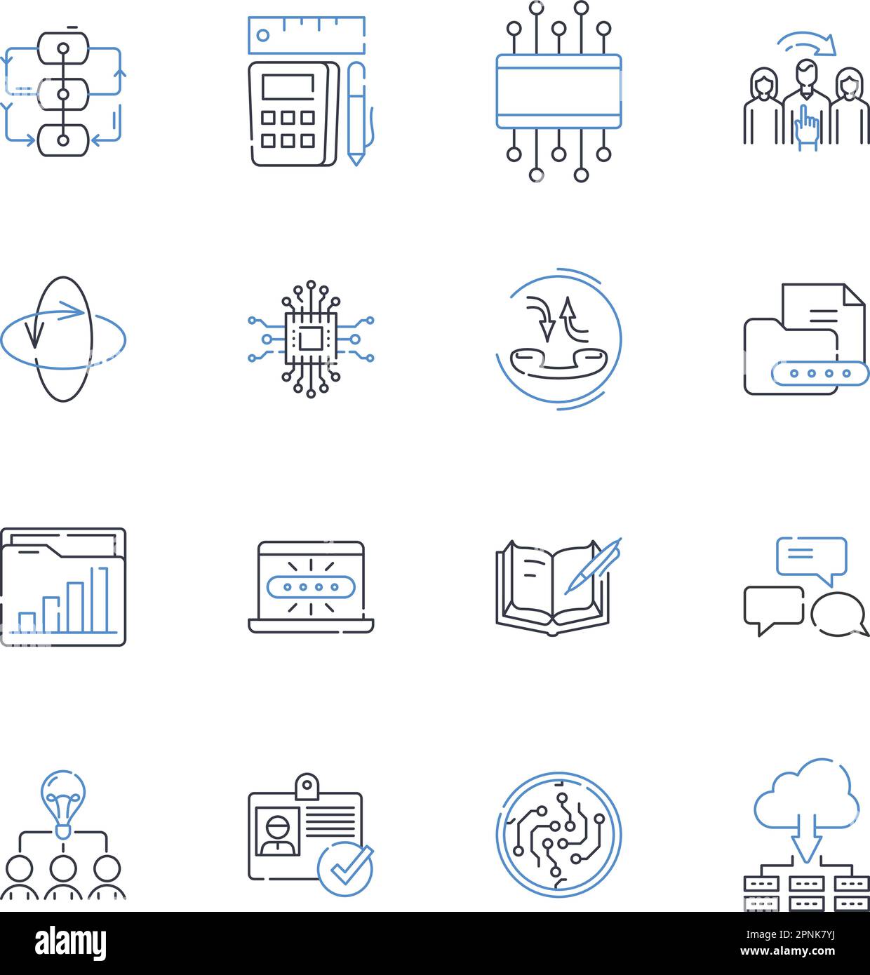 Strategic management school line icons collection. Planning, Goals ...