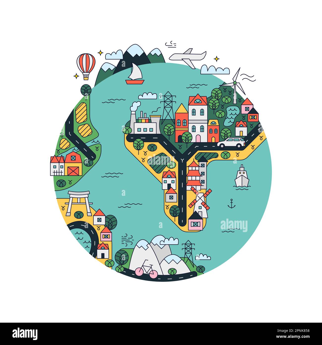 earth-day-planet-map-stock-vector-image-art-alamy