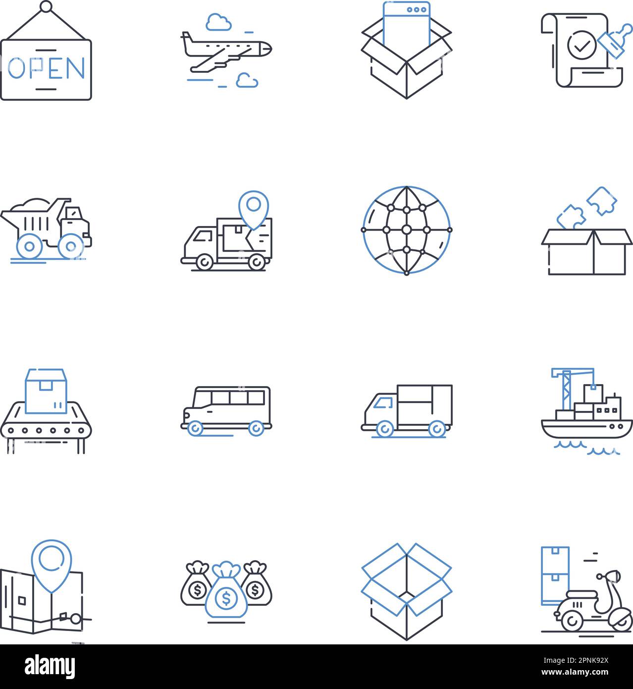 Shipping companies line icons collection. Logistics, Transport, Cargo ...