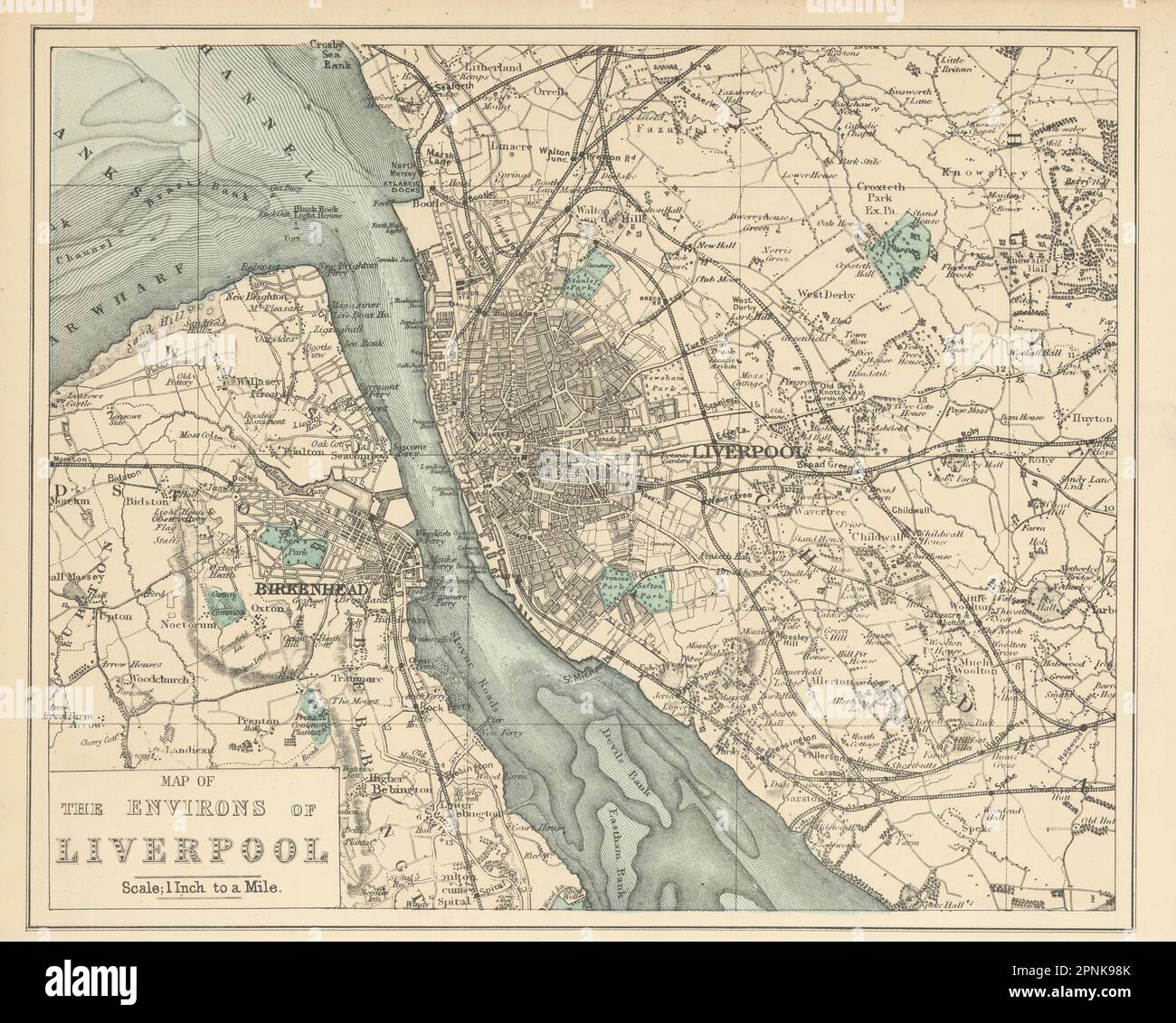 Antique map of liverpool hi-res stock photography and images