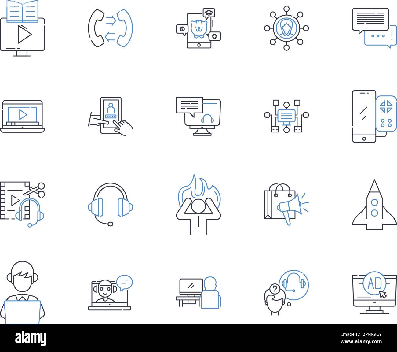 Neural nerks line icons collection. Artificial, Intelligence, Brain, Computation, Nerks, Learning, Synapse vector and linear illustration. Algorithm Stock Vector