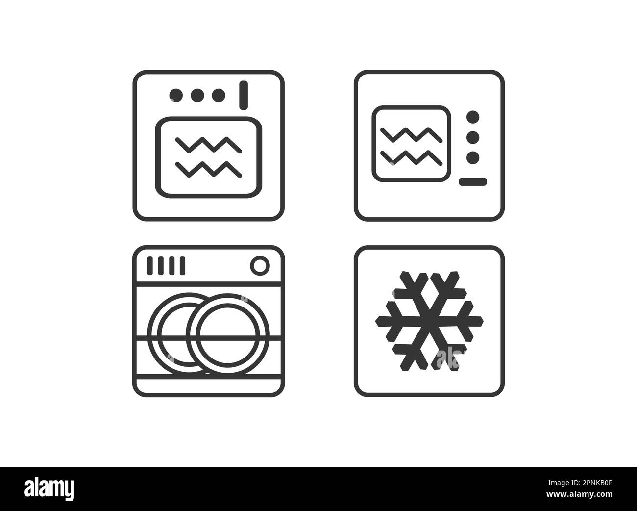 Set of Kitchen Appliances Symbol. Vector Illustration Stock Vector