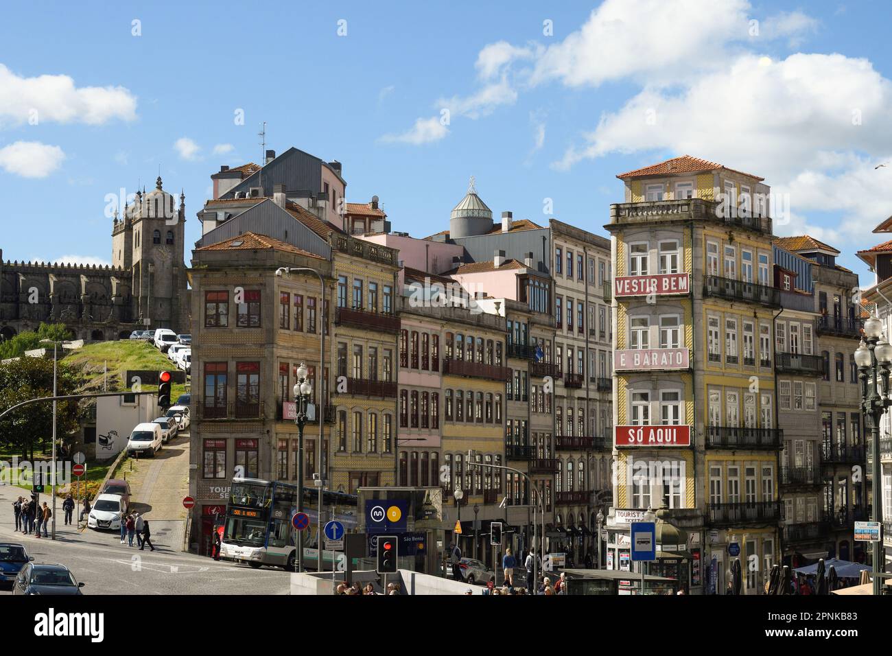 Old houses near the Sao Bento station in Porto Stock Photo