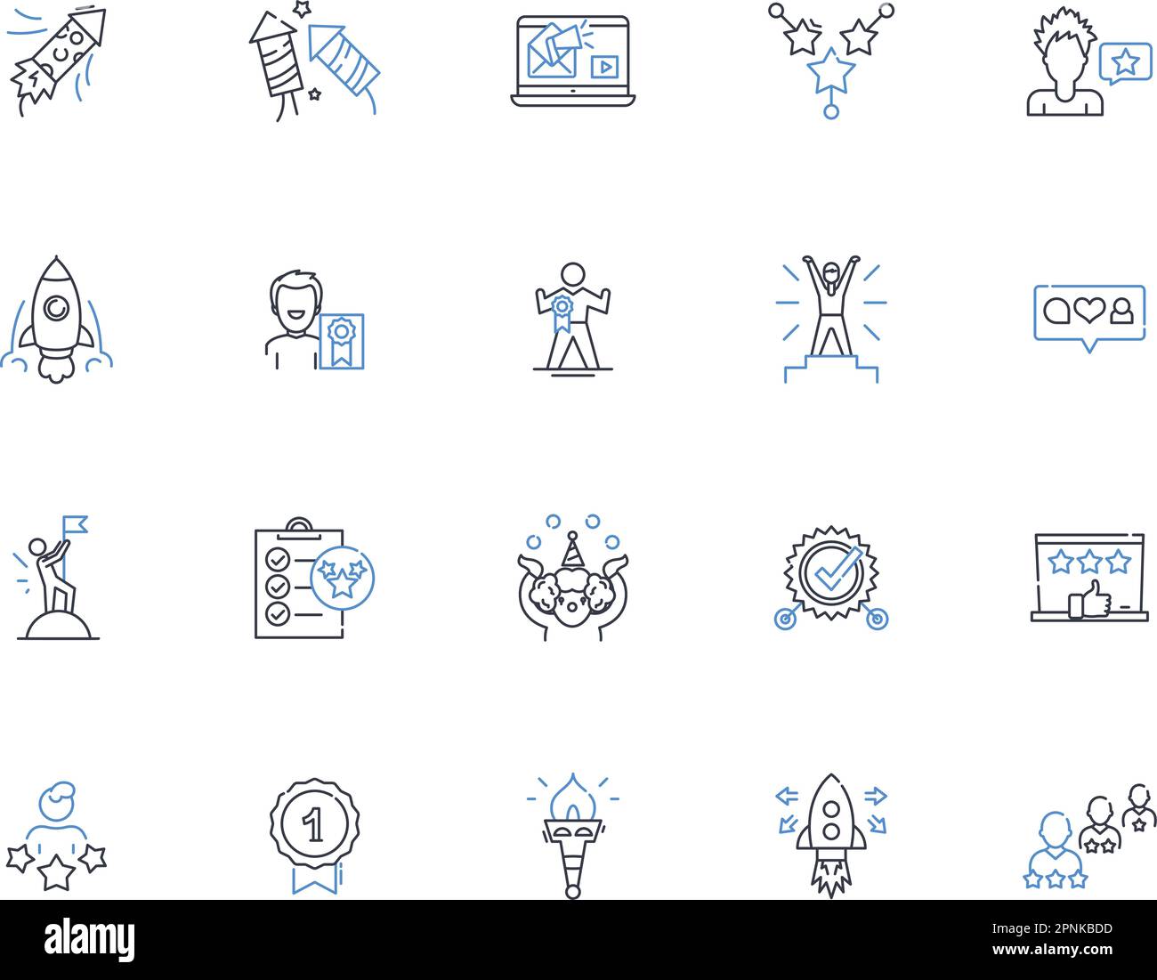 Strong conquerors line icons collection. Warrior, Victory, Dominance 