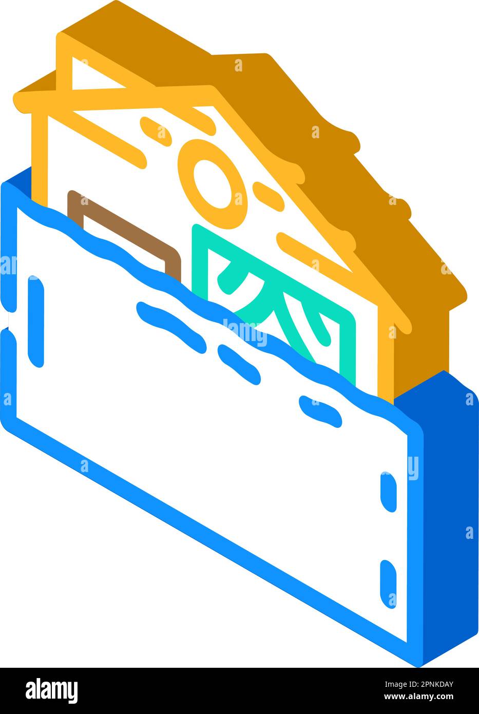 storm flood disaster isometric icon vector illustration Stock Vector ...
