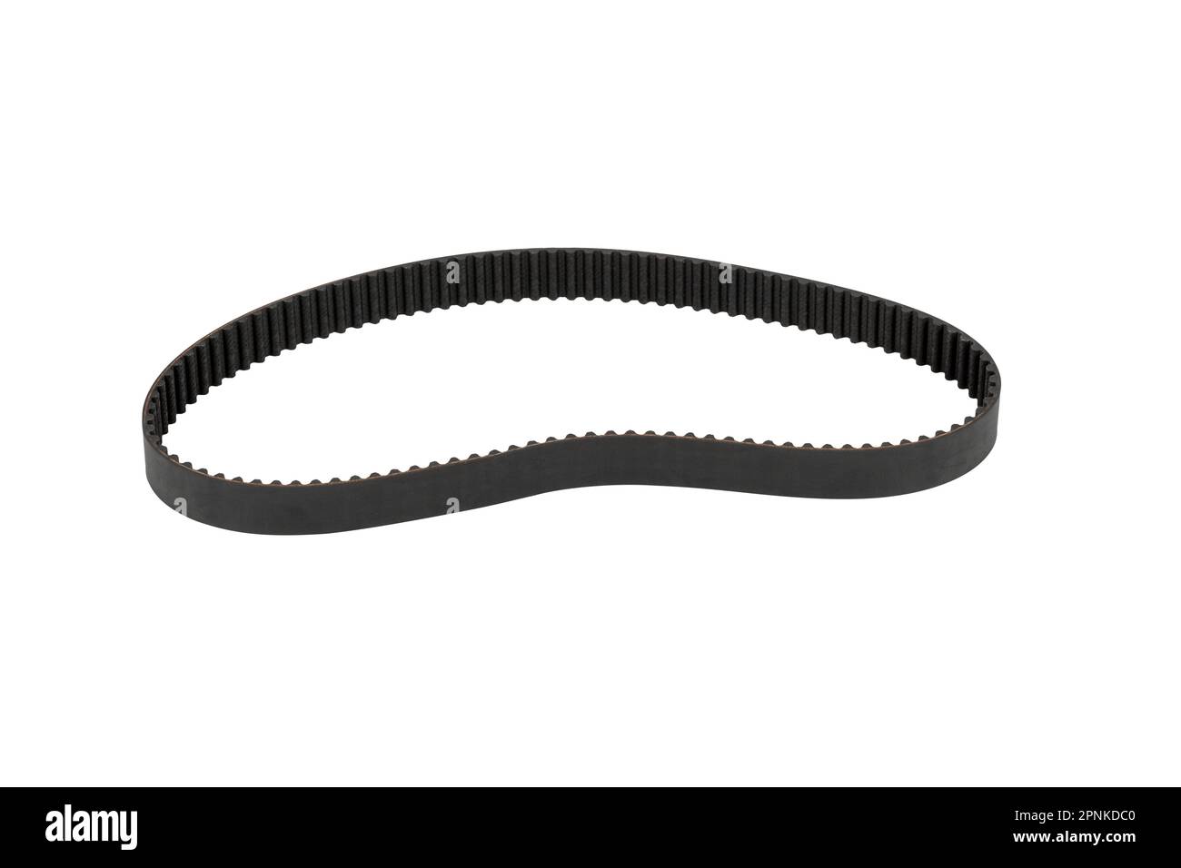 Belt car engine timing belt isolated on white background. Spare parts