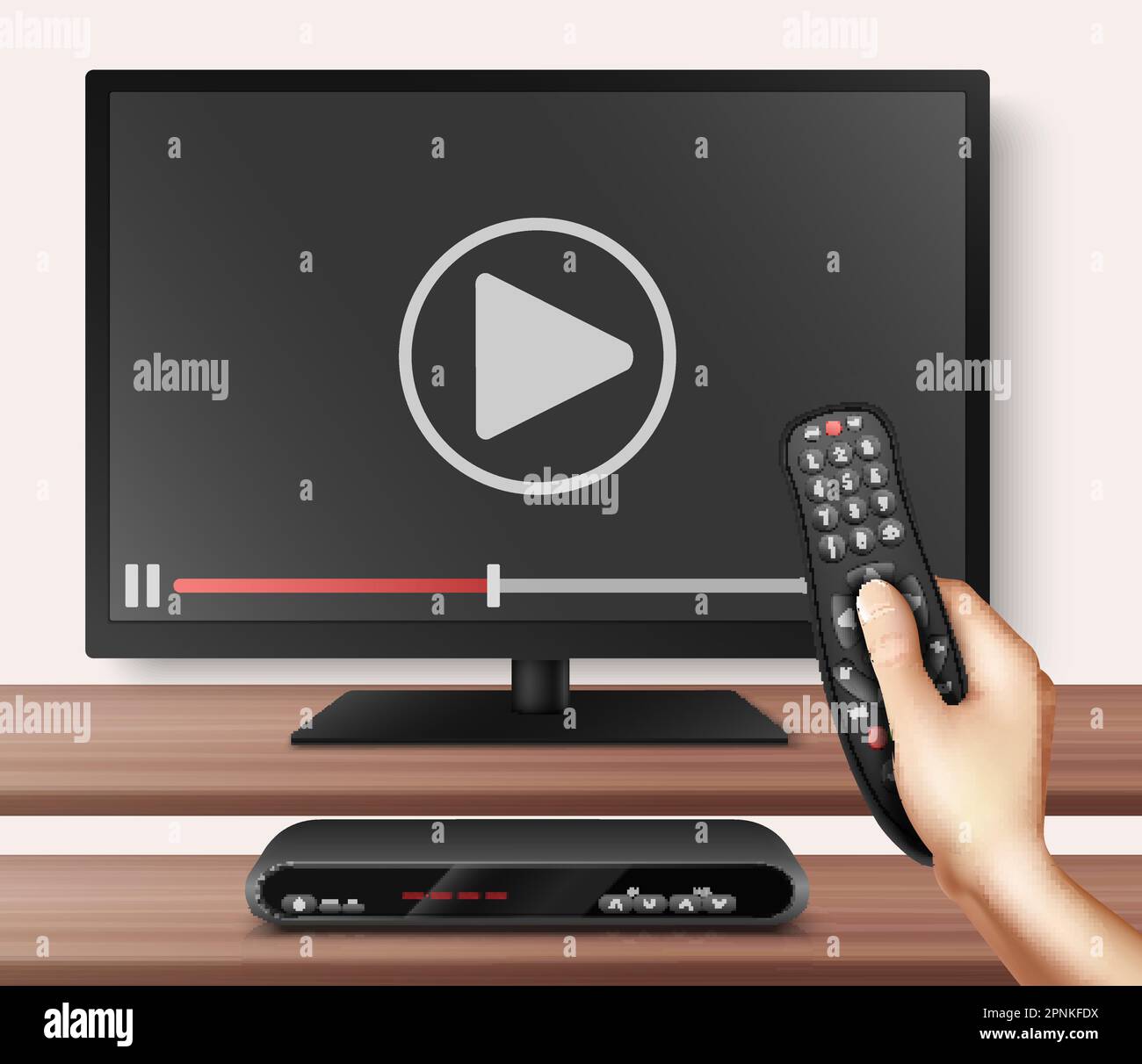 Modern television technology realistic background with smart TV and