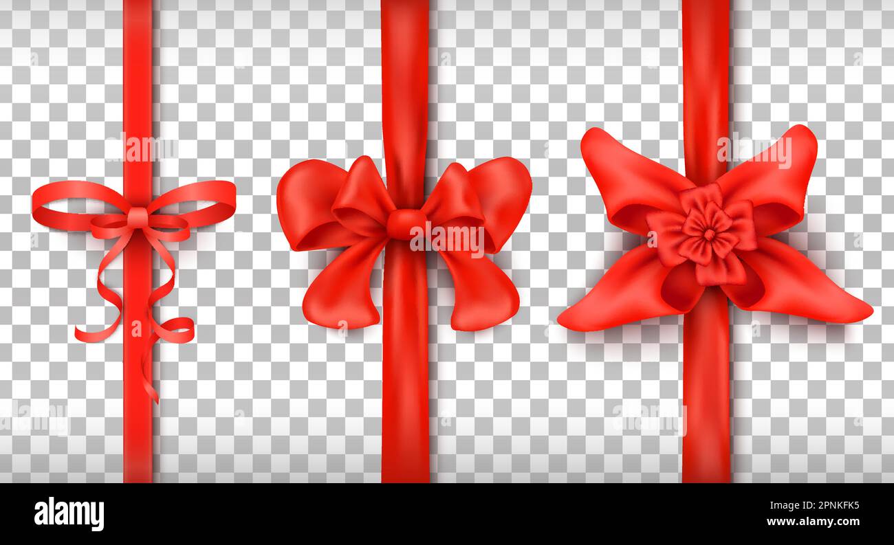 Realistic red glossy vector ribbons Stock Vector Images - Alamy