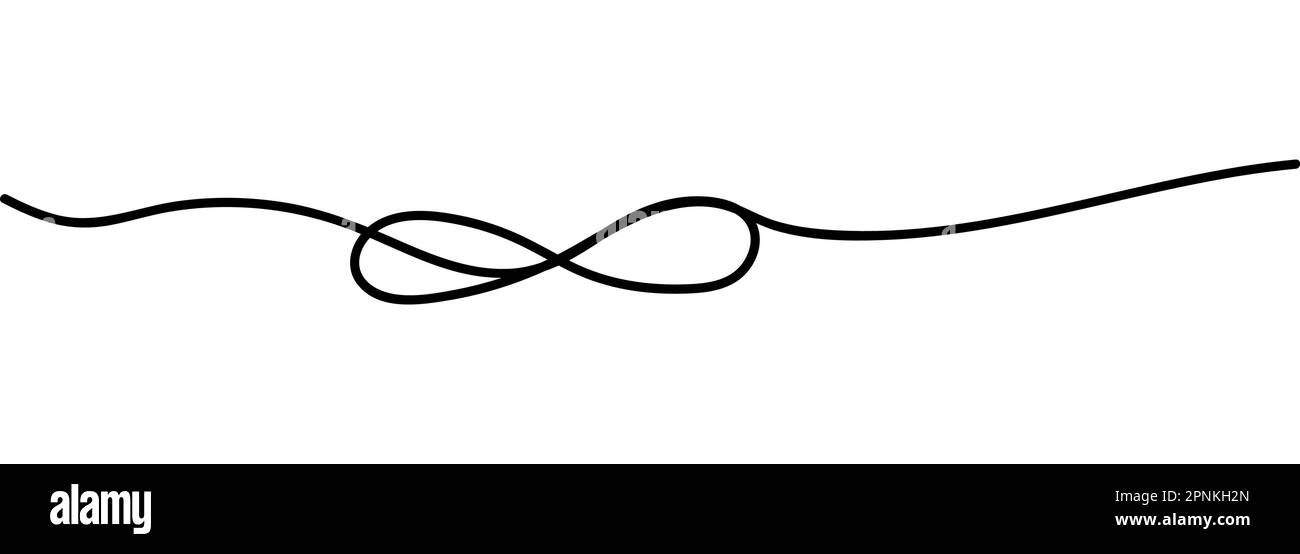 Infinity symbol drawn by one line. Vector illustration Stock Vector