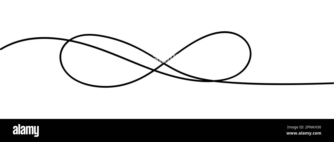 One continuous line of infinity symbol. Doodle vector illustration Stock Vector
