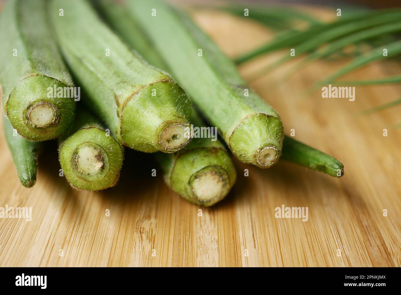 ladies fingers or bhindi a green vegetables,, Stock Photo