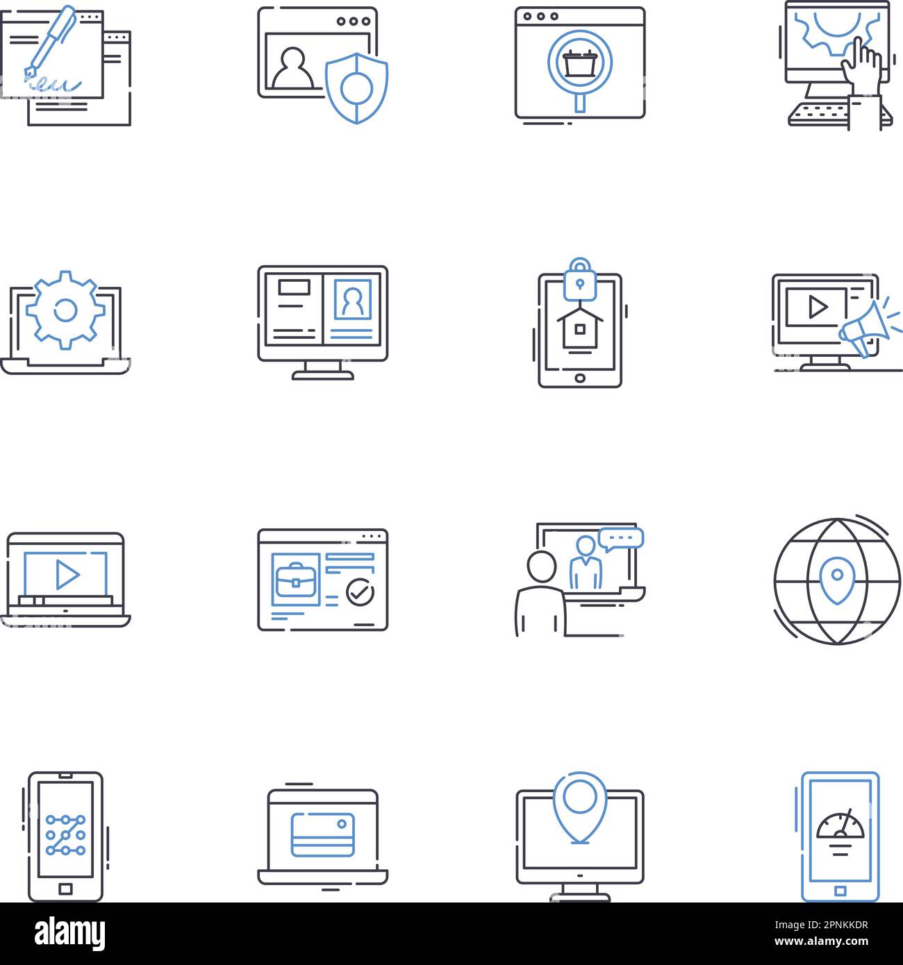 Matrix line icons collection. Simulation, Reality, Matrix, Morpheus, Neo, Trinity, Cypher vector and linear illustration. Zion,Agent,Redpill outline Stock Vector