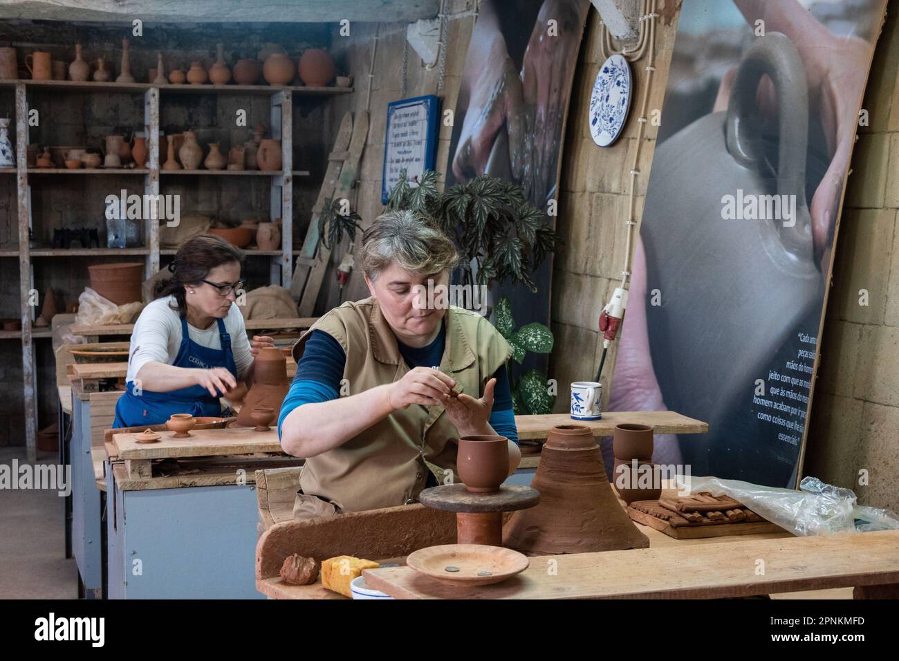 Artisans hand craft traditional Azorean pottery at the Ceramica Vieira ...