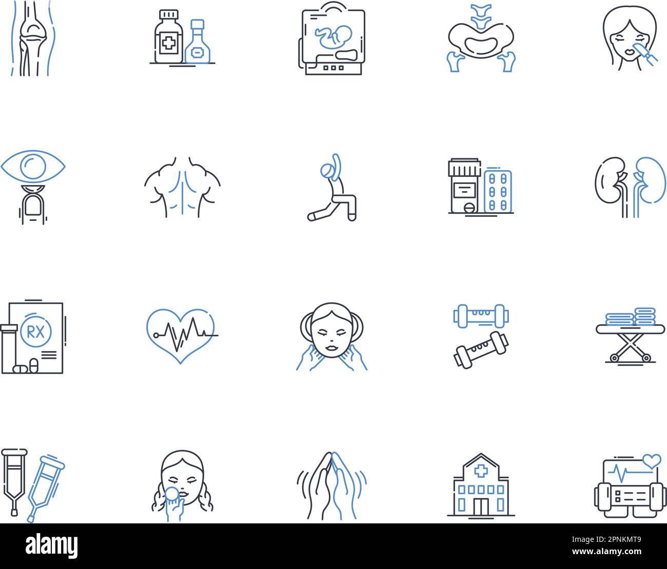 Immunology line icons collection. Antibodies, Allergies, Inflammation, Autoimmunity, Vaccines, Immunodeficiency, Cytokines vector and linear Stock Vector