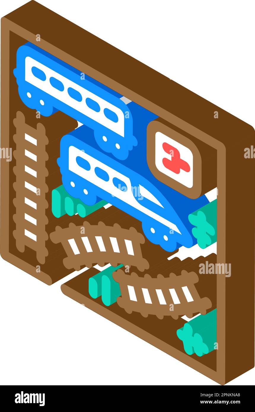 train toy set baby isometric icon vector illustration Stock Vector ...